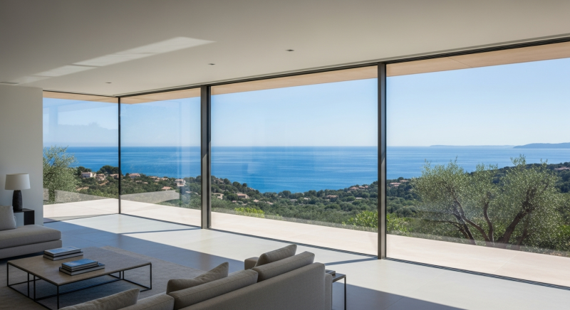 Baie Coulissante XXL à Saint-Tropez: Choix pour Villa Contemporaine