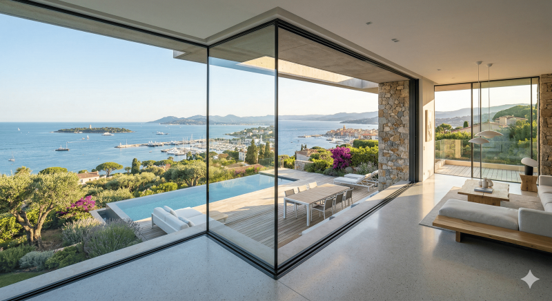 Baie vitrée d’angle sans poteau saint tropez