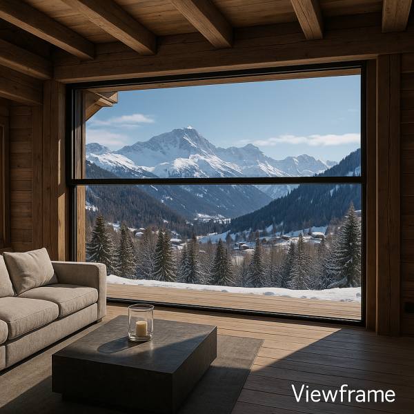 Installation de baies vitrées guillotines minimalistes et motorisées sur mesure pour chalets d’exception à Megève et Courchevel