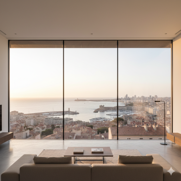 Fabricant et installateur de baie vitrée panoramique minimaliste à Marseille