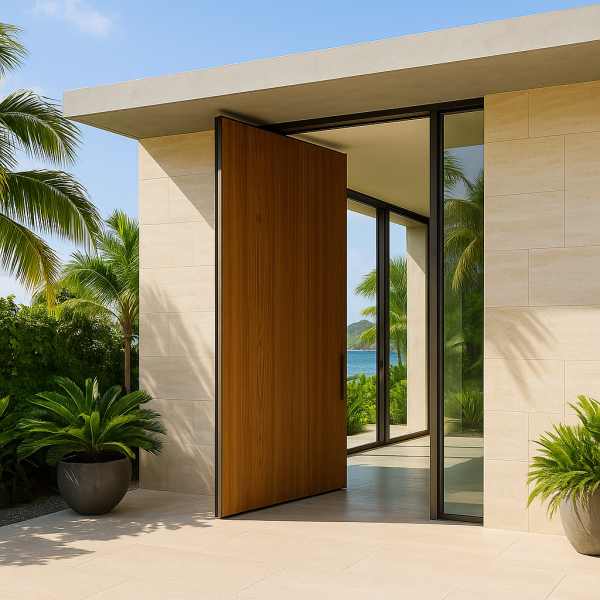 Portes pivotantes grand format pour résidences de prestige à Monaco