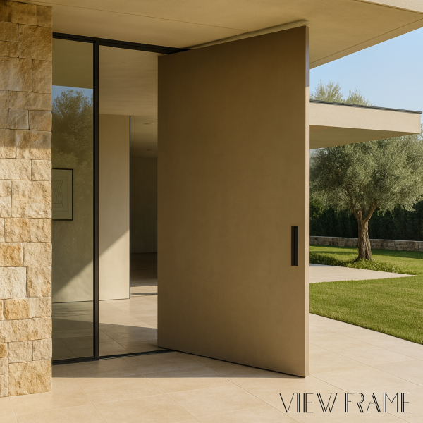 Portes pivotantes monumentales pour villas contemporaines à Saint-Tropez et dans le Var