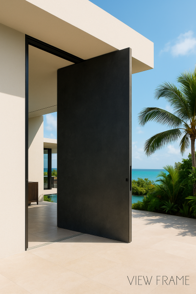 Portes pivotantes sur-mesure pour villas haut de gamme à Saint-Barth et dans les Caraïbes