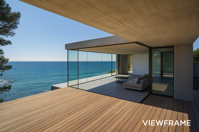 Création et installation de baie vitrée accordéon sans montant pour villas contemporaines à Saint-Raphaël (Var)